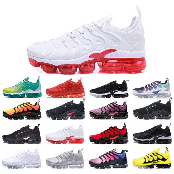 

plus running shoes for men women sport white black sunset lemon lime red shark tooth green blue fury grey hyper violet bumblebee gold bred c