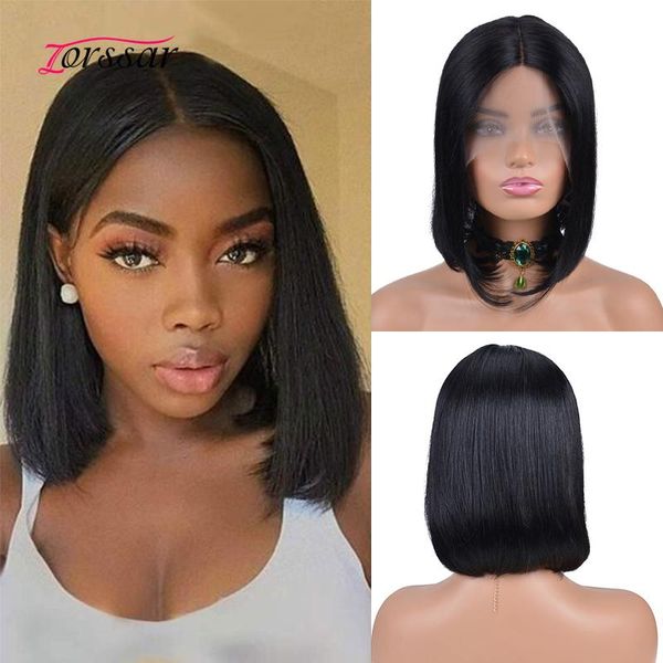 

lace wigs short bob human hair t part wig brazilian virgin for black women pre plucked with baby, Black;brown