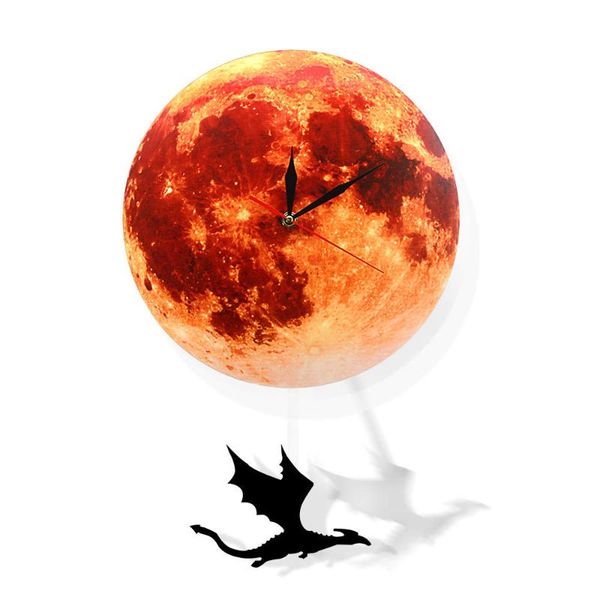 

wall clocks 1piece golden moon clock watches swinging on the space pendulum with difference kinds of