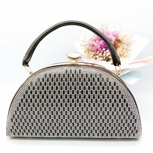 

evening bag one sided diamond large fashion women's dress, baogong main night work , semicircle three colors available