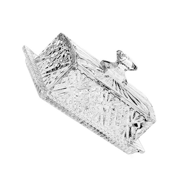 

dishes & plates 1pc rectangular glass butter plate with lid tableware storage box container