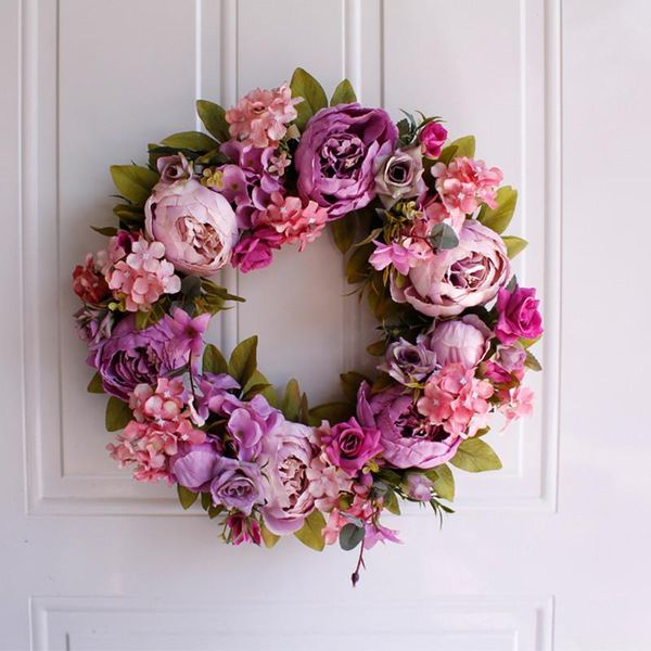 

wedding decoration wreath 35-40cm flowers artificial flower diy home door decor garland party wall ornament decorative & wreaths