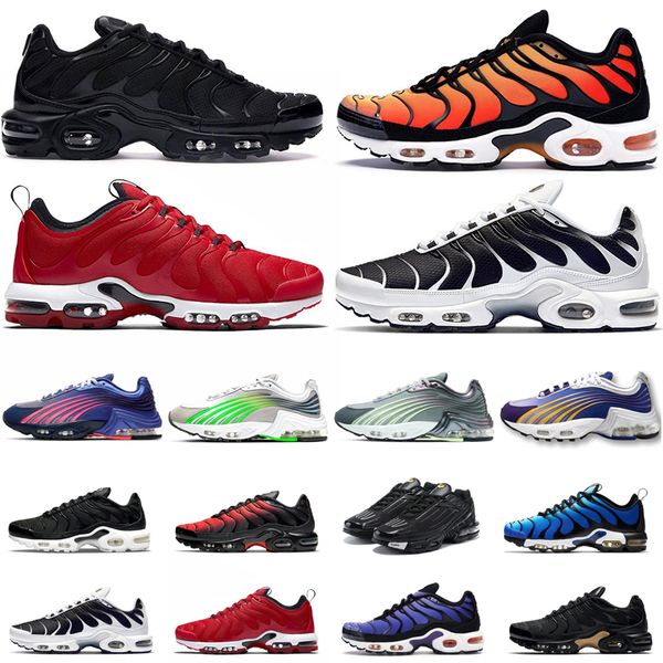 

tn 3 plus mens running shoes blood orange purple nebula black iridescent triple white trainers sports sneakers size 36-45