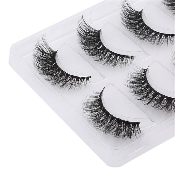 

false eyelashes 5 pairs 3d faux mink hair soft fluffy wispy long thick lashes handmade eye lash makeup extension tool
