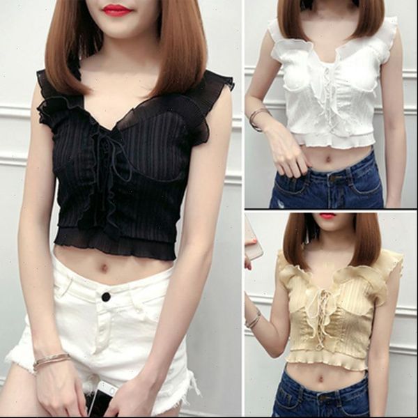 

womens tank summer autumn bustier female bandage sleeveless crop zipper woman clothes white black