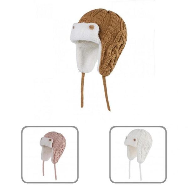 

berets boys girls hat lightweight stylish cute ropes pure color ear flap, Blue;gray