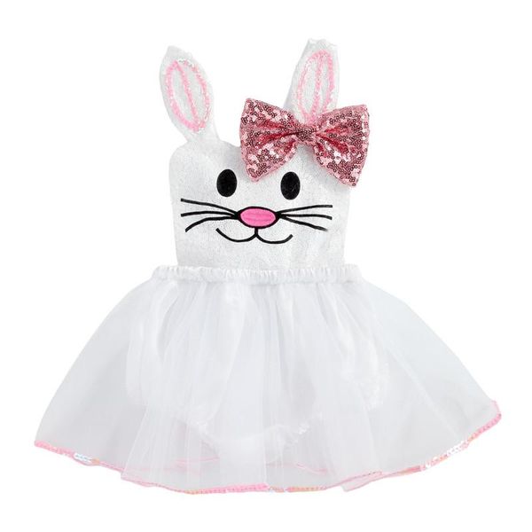 

girl's dresses 2021 summer baby girls dress cute cartoon print sleeveless sequins romper tulle lace casual for easter party 1-3years, Red;yellow