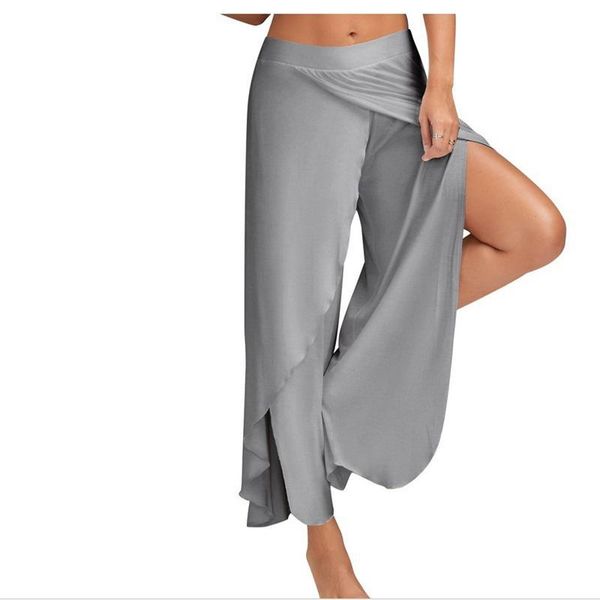 

summer women's sports casual pants fitness wide leg & capris, Black;white