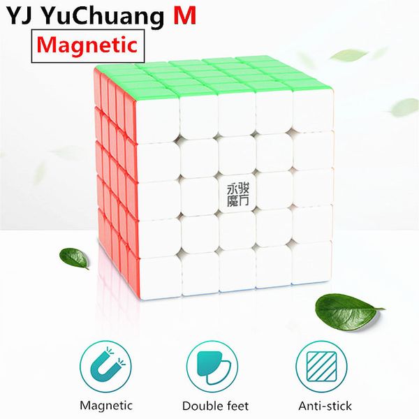 

yongjun yuchuang 2m 5x5x5 magnetic magic cube stickerless professional magnets puzzle speed cubes educational toys for students