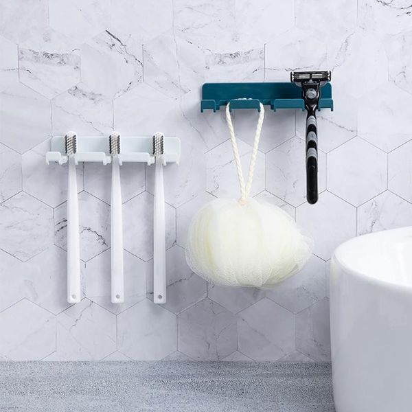 

hooks & rails 4 colors wall hook plug wire socket holder self adhesive 3 slots cable clip toothbrush home organizer