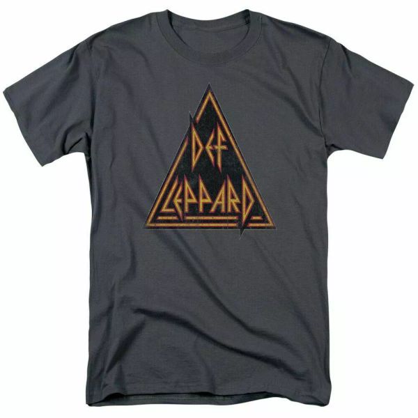 

Def Leppard Distressed Logo T Shirt Mens Licensed Rock Band Tee Charcoal, White;black