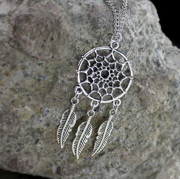 

european and american bohemian tassel long sweater chain dreamnet necklace, Silver