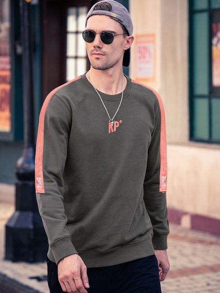 

men letter graphic sweatshirt 17vb#, Black