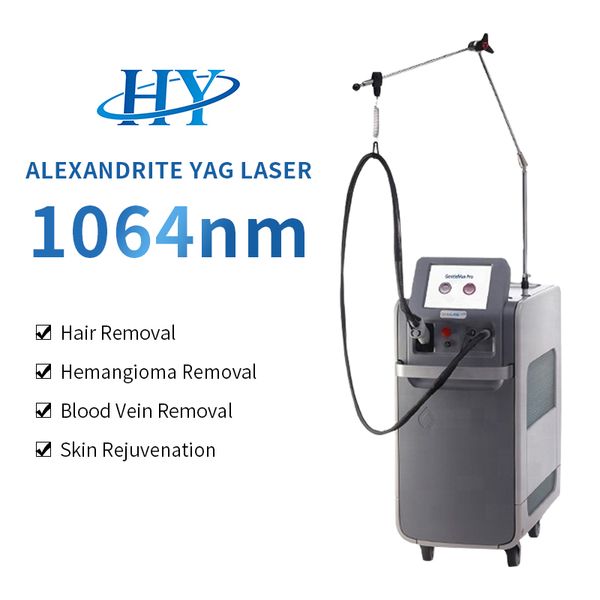 

1064nm alexandrite laser hair remove fiber laser machine with factory directly sales price, Black