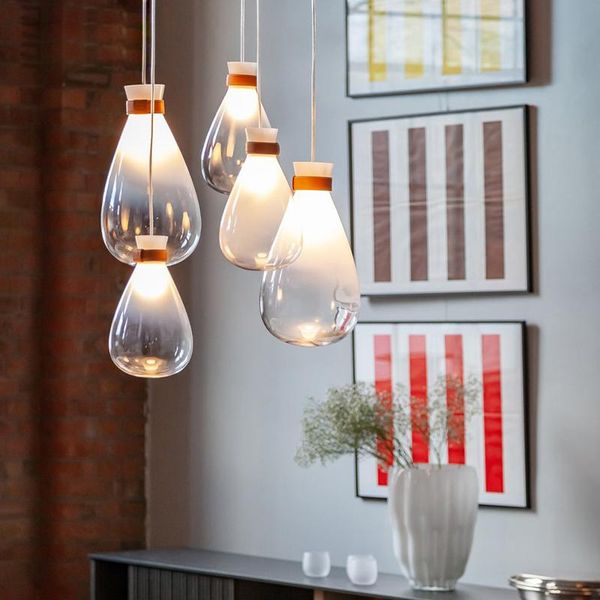 

pendant lamps chandelier dining room modern contracted nordic ins celebrity creative personality bedroom bedside bar bottle glass lamp