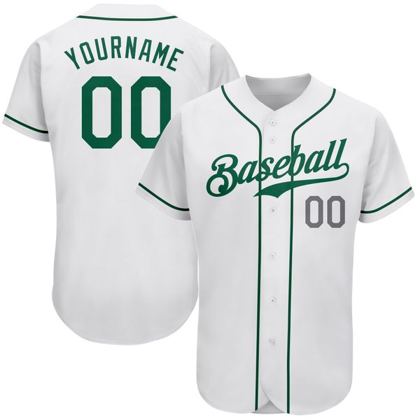 

custom white kelly green-light gray authentic baseball jersey, Blue;black