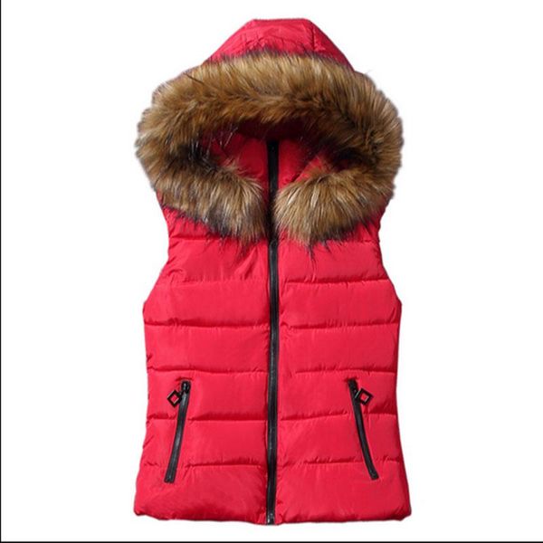 

women's vests 2021 fashion winter vest women brand designer hooded waistcoat slim down zipper sleeveless warmth cotton qh0181, Black;white