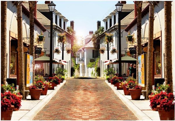 

custom po 3d wallpaper retro street in european country town living room home decor wall murals for walls 3 d wallpapers