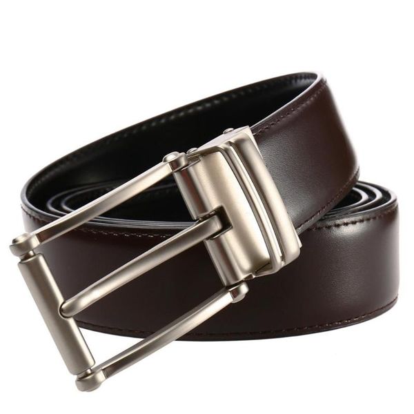 

brand genuine leather pin buckle vintage casual men belt black brown jeans strap cintos 110-130cm fashion belts