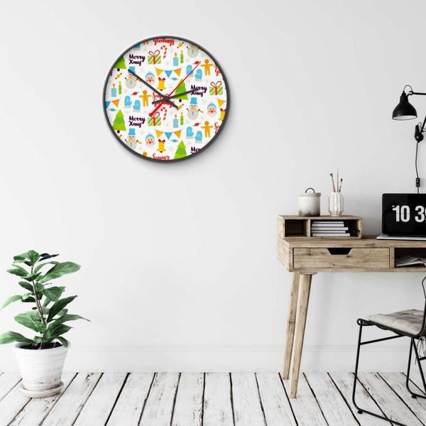 

linear abstract color patterned figure black wood gift decor wall clock 40x40 cm clocks