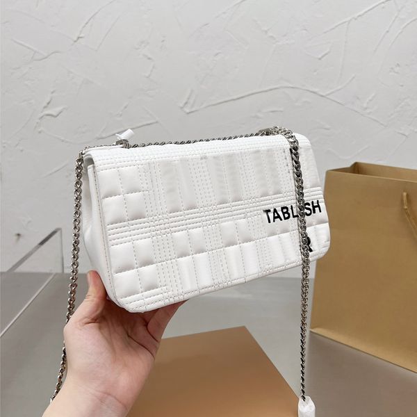 

crossbody bag women handbags shoulder messenger bags quilting thread silver chain genuine leather flap fashion handbag purse