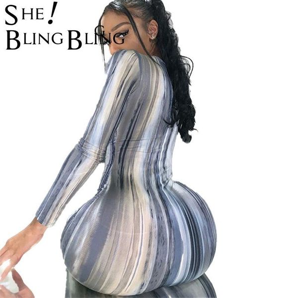

casual dresses sheblingbling deep v neck long sleeve women maxi dress fashion tie dye bodycon ankle length waist, Black;gray