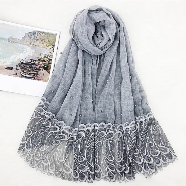 

scarves selling national wind to dye cotton and linen monochrome collarette indonesia pearl towel vs159 long feathers, Blue;gray