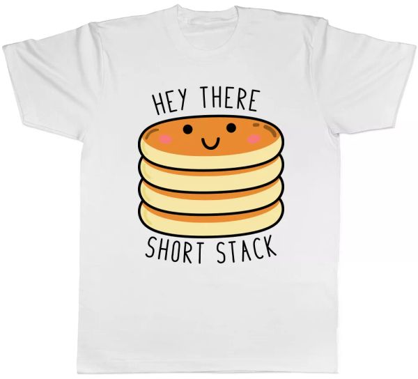 

Hey There Short Stack Pancake Day Mens T-Shirt, White;black
