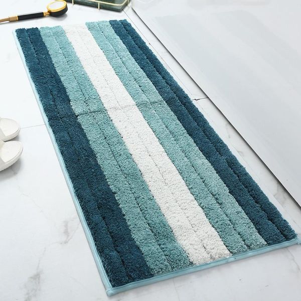 

bath mats 2pcs/set gradual change floor pad striped rectangle mat tpr non-slipping sole kitchen door decorations household
