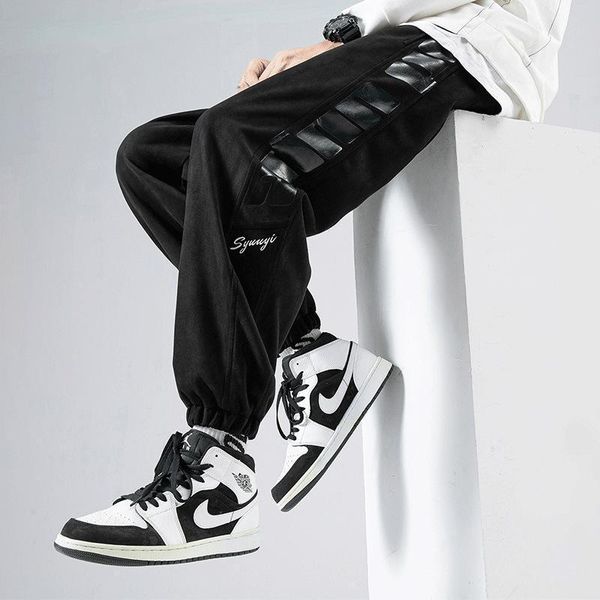

men's pants trousers 2021 spring and autumn korean sports loose fashion brand legged harlan wei tooling, Black