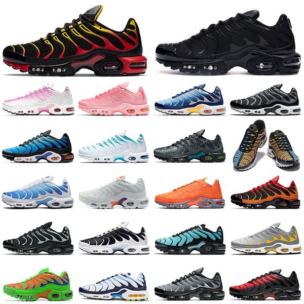 

tn plus running shoes men women spider web triple black grey orange greedy tns womens mens trainers outdoor sports sneakers breathable drops