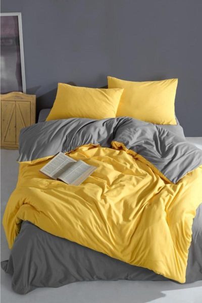 

bedding sets yellow & gray double 100% cotton duvet cover set 153-99-002270