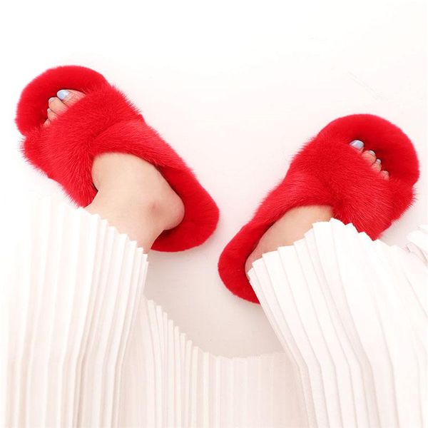 

fashion ladies real mink slippers rex leather indoor, Black