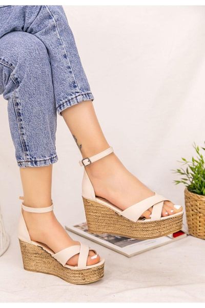 

sandals white skin wedges, Black