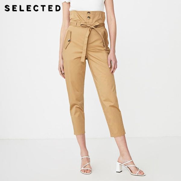 

women's pants & capris selected high-rise lace-up cotton s|419214502, Black;white