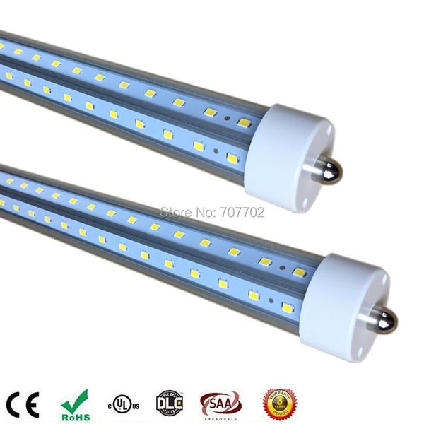 

bulbs 6ft led tubes light fa8 single pin t8 4ft 1.8m 1200mm 1800mm ac 85-265v smd2835 v-shaped 270 angle ce ul