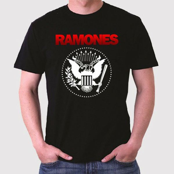 

new the ramones logo men's black t-shirt size s to 3xl, White;black