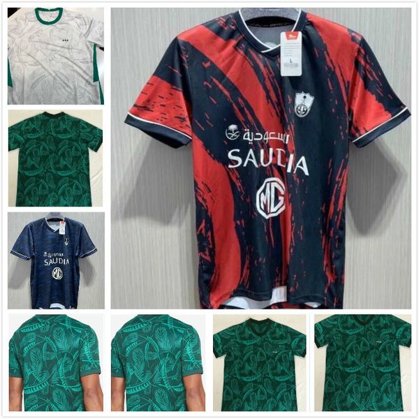 

al-ahli 21 22 saudi soccer jersey arabia away green 2021 2022 mens al ahli jeddah eduardo botia home short sleeve football shirts, Black