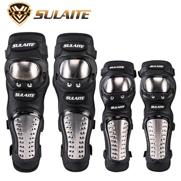 

elbow & knee pads off-road riding stainless steel four-piece motorcycle racing gt341, Black;gray