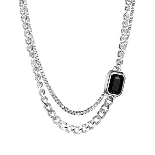 

chains style necklace fashion trend necklaces for women light luxury temperament stainless steel chain versatile accessories summer, Silver