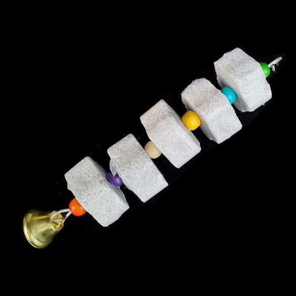 

other bird supplies 1pcs mineral flower shape molar stone for parrot grinding cage toy hang style parakeet pet chewing