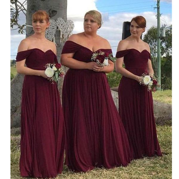

burgundy mermaid bridesmaid dress off shoulder sleeveless with sweep train satin custom mademad of honor dresses, White;pink