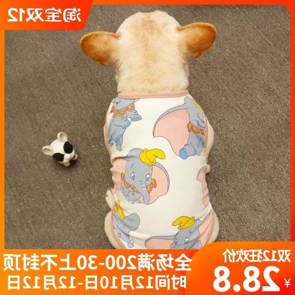

the dog clothes fadou clothes spring and summer thin bulldog pug vest fat dog cotton two feet wear pet clothing