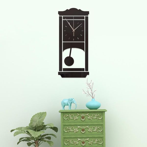 

wall clocks creative acrylic sticker clock vintage swing mirror living room bedroom decoration modern design
