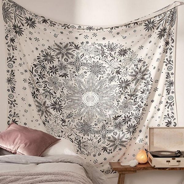 

tapestries floral mandala tapestry wall hanging decor flower hippie home cloth large size