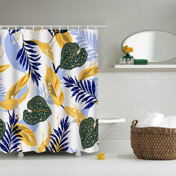 

shower curtains tropical green plant leaf palm cactus bathroom curtain frabic waterproof polyester with hooks