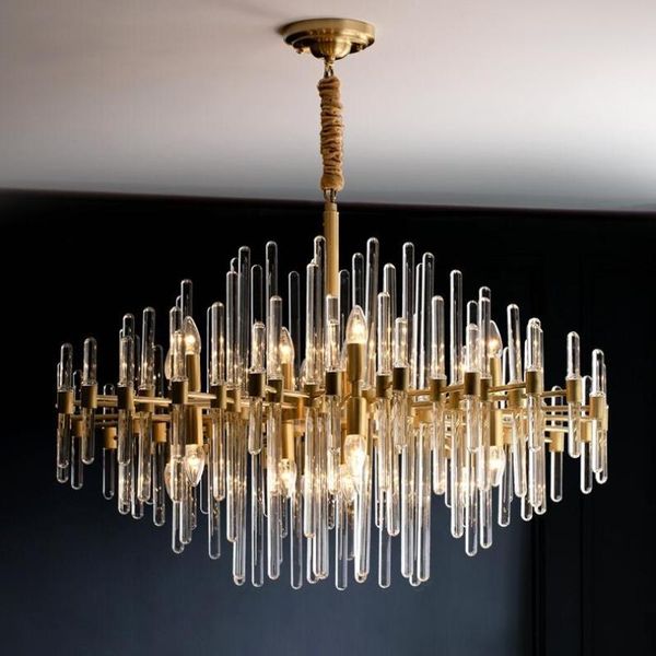 

chandeliers modern led crystal chandelier nordic copper for living room simple dining lamp luxury villa decoration