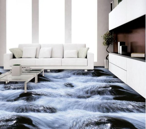 

wallpapers [self-adhesive] 3d urgent water flow 1974 floor wallpaper mural wall print decal murals