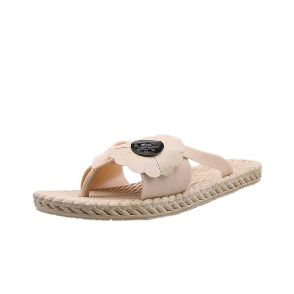 

women slippers female slides summer flower shoes sandals wedges ladies flip flops platform casual solid women's, Black