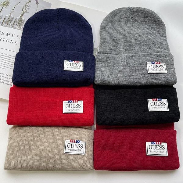 

beanie/skull caps shatangju fashion ski hat autumn winter beanies for women and men knitted cloth pasted acrylic solid color pullove warm ha, Blue;gray